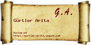 Gürtler Arita névjegykártya